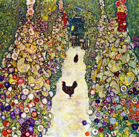 Gartenweg mit Hühnern Gustav Klimt